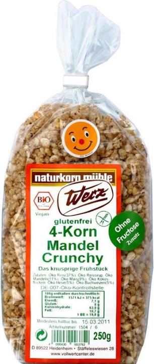 Produktbild Werz 4-Korn Mandel Crunchy Bio (250 g)