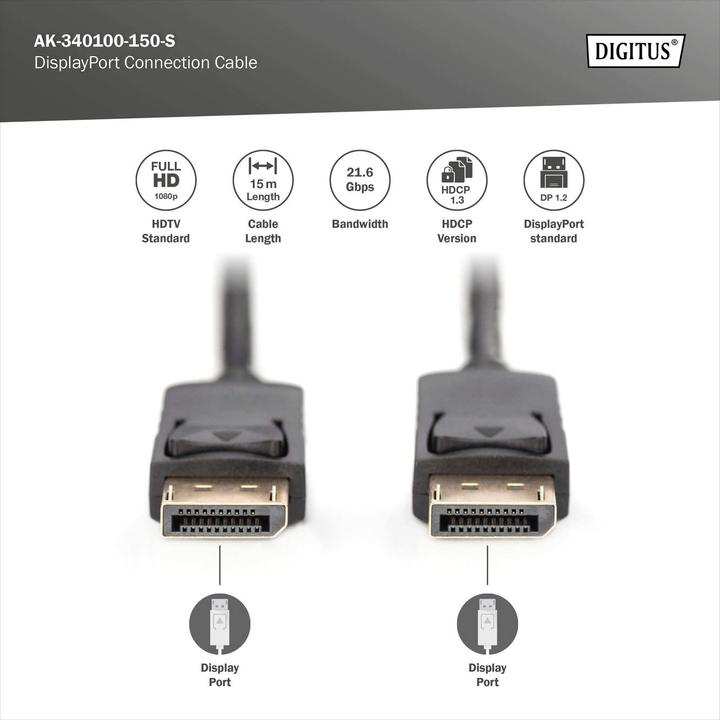 Actual product image Digitus DisplayPort — DisplayPort (15 m, DisplayPort, 1.1)