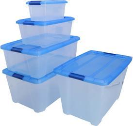 Actual product image Iris Clear NTB Storage Box 45.0 l transparent, blue 39.5 x 57.5 x 30.5 cm (45 l)