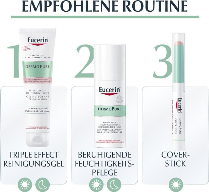 Actual product image Eucerin DermoPure Cover Stick (Purple/violet, White)