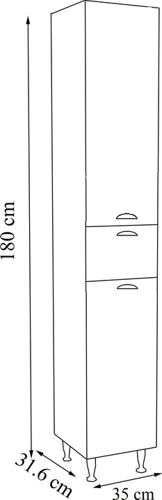 Produktbild VCM 5-tlg. Waschplatz Waschtisch Breite 60 cm Badmöbel Set Waschbecken Spiegelschrank Hochschrank