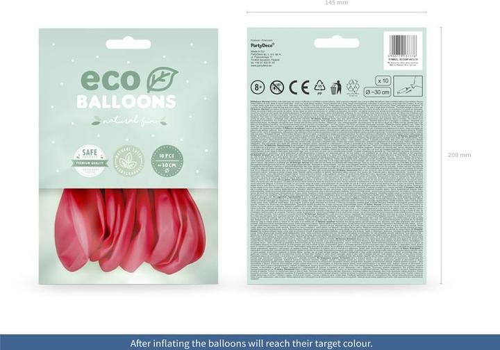 Image du produit Partydeco Ballons Eco Rouge Clair pastel (10 x)