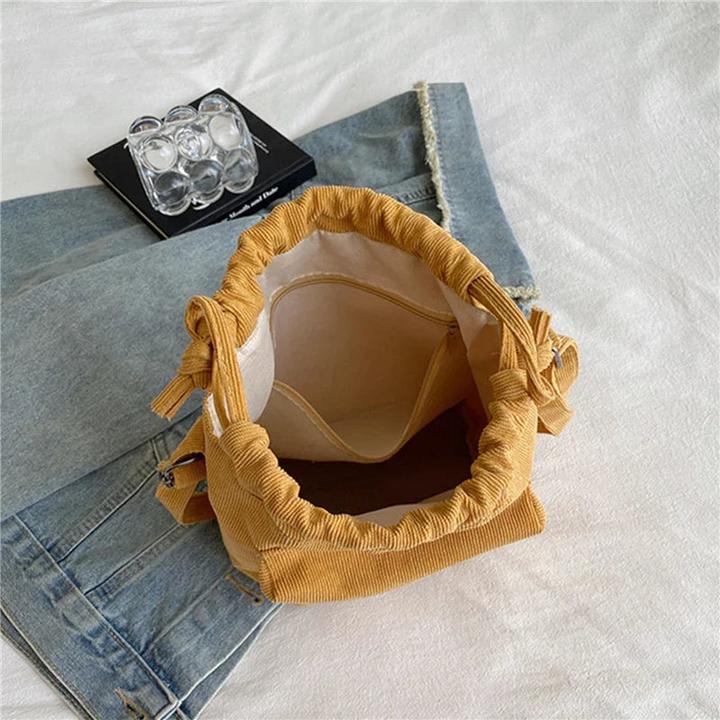 Actual product image Only-Bags.Store Bag Middle Shoulder Bag Drawstring Bucket Bag Casual Light Youth Crossbody Bag