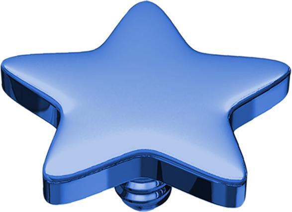 Image du produit Star Piercing Dermal Anchor étoile bleu foncé avec revêtement en titane (Acier chirurgical 316L, sans laiton)