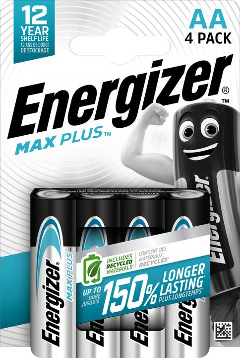Produktbild Energizer Max Plus Alkaline (4 Stk., AA / LR6 / LR06 / Mignon / R6 / R14505)