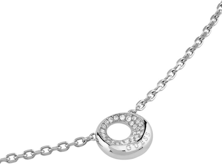 Actual product image Guess Moon Drops 16-18" Coin Pave Necklace (Glass, Stainless steel)