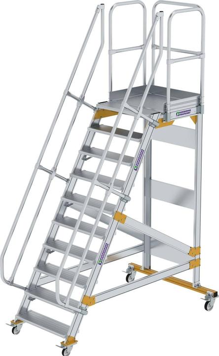 Produktbild Munk Plattformtreppe fahrbar 60° Stufenbreite 800 mm 10 Stufen (Plattformleiter, 80 cm)