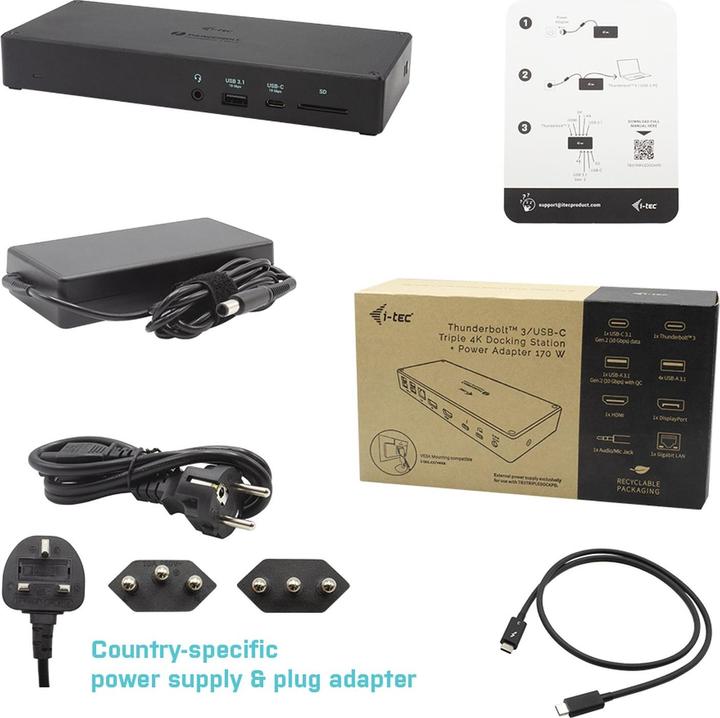 Image du produit i-tec Triple Dock (Thunderbolt, 3 Ports)