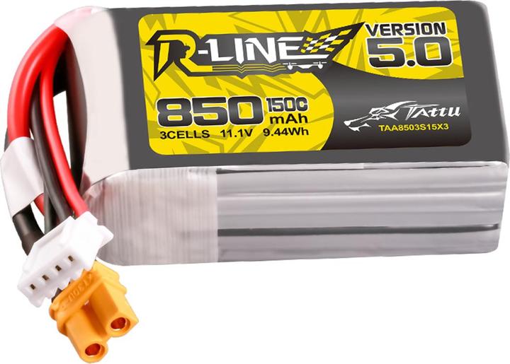 Produktbild Tattu R-Line Wersja 5.0 850mAh 3S 11.1V 150C XT30U-F (11.10 V, 850 mAh)