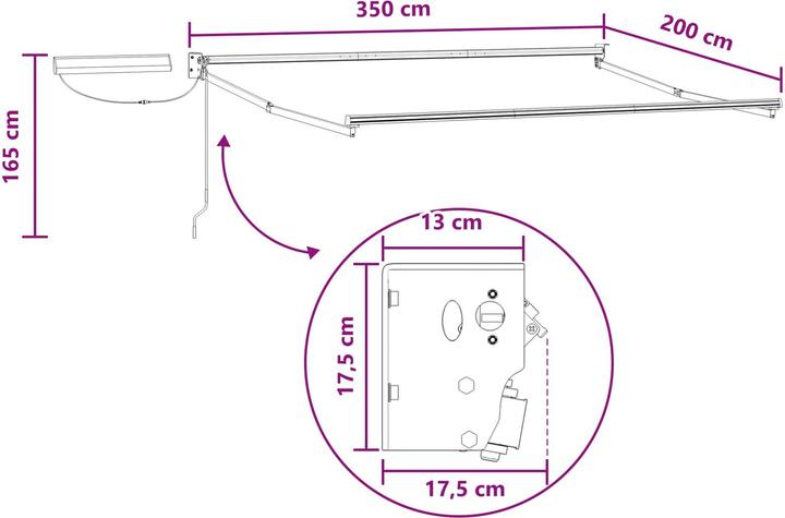 Produktbild vidaXL Elektrische Markise (2 m)