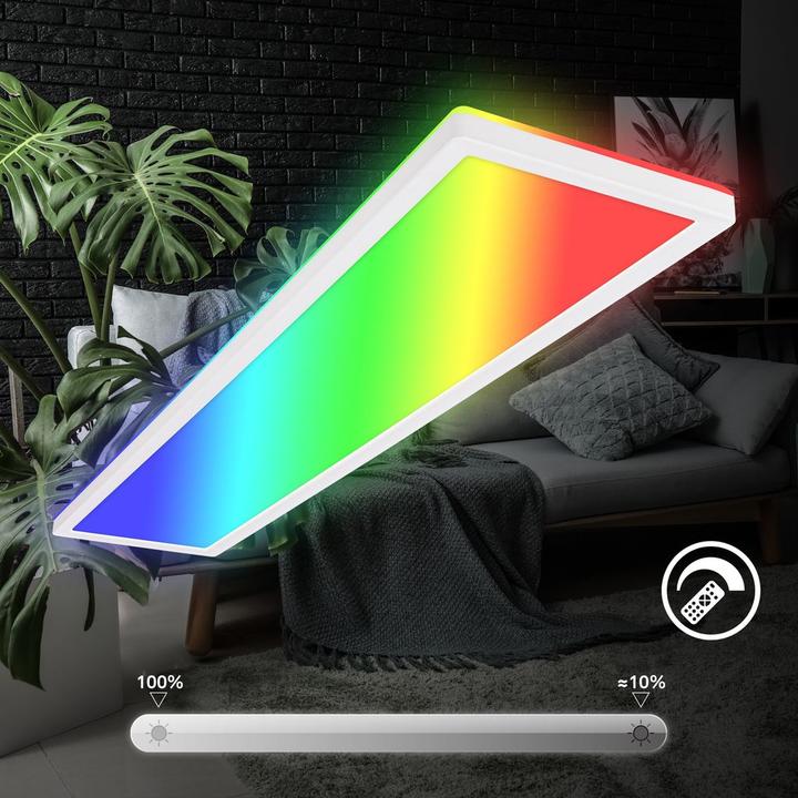 Produktbild Briloner TAVA ultra flat RGB/W-LED Panel with backlight, Weiss (4800 lm)