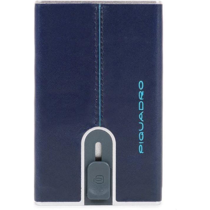 Piquadro, Uomini, Portafoglio, Blue Square, Leather Wallet, Square Sliding System with Money Cli, Blu