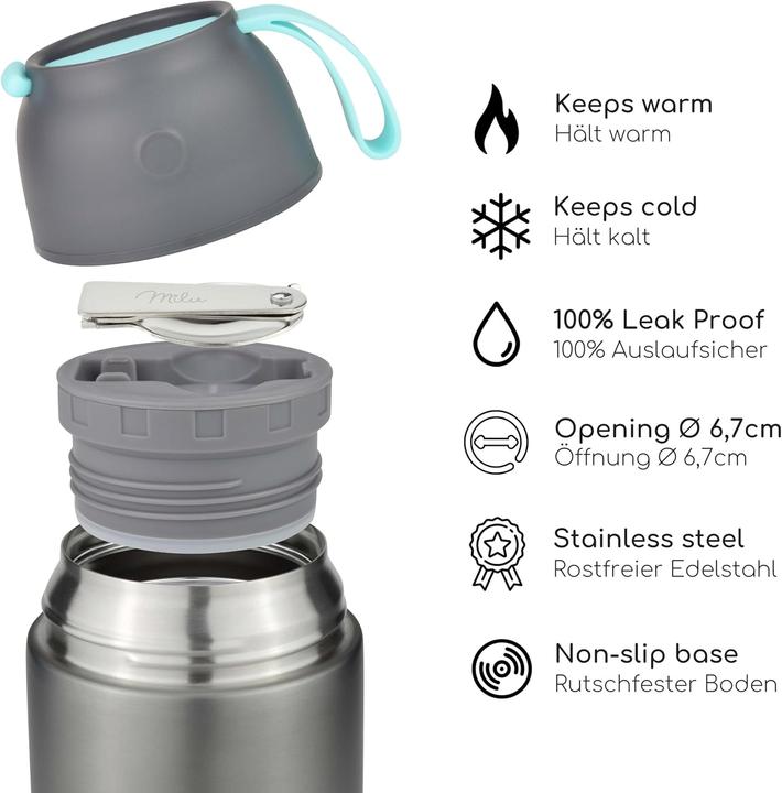 Actual product image Milu Thermo mug 450ml grey / blue (0.45 l)