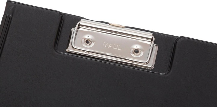 Actual product image Maul Writing case with foil cover, DIN A5, black with lid and inside pocket, made of cardboard with (15 x 21 cm)