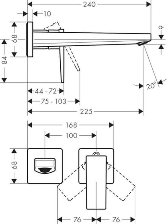 Produktbild hansgrohe METROPOL 2-Loch-Waschtischarmatur Auslauf 225mm mattweiss