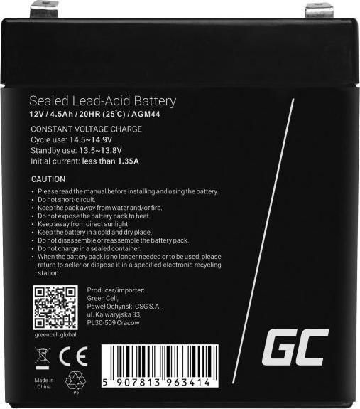 Image du produit GreenCell AGM44 (12 V, 4.50 Ah)