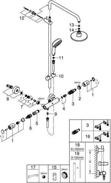 Produktbild Grohe Tempesta Cosmopolitan System 160 Duschsystem