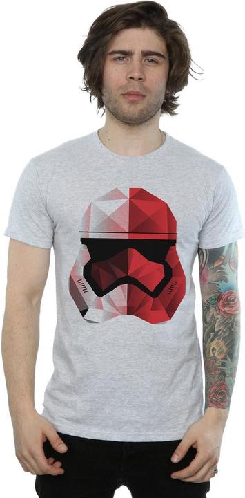 Actual product image Star Wars Mens Red Cubist Stormtrooper Helmet T-Shirt (M)