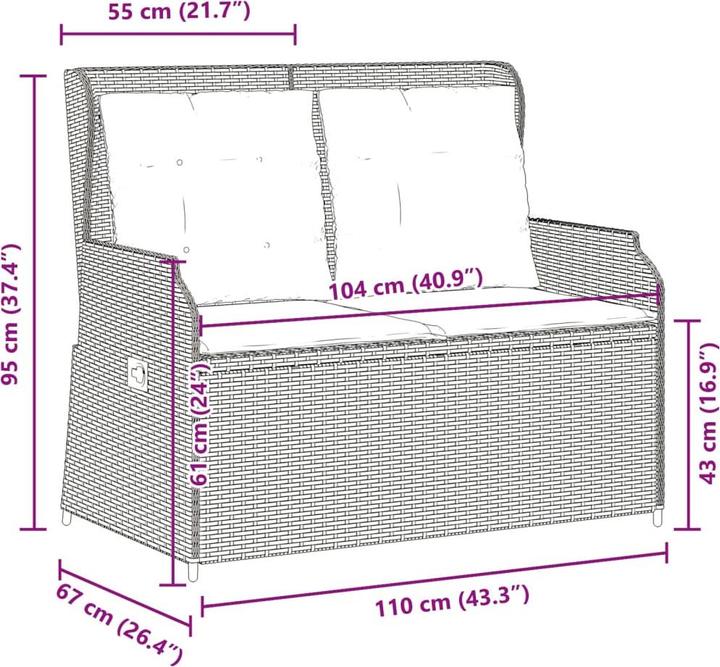 Image du produit vidaXL Ensemble salon de jardin 10 pièces avec coussins