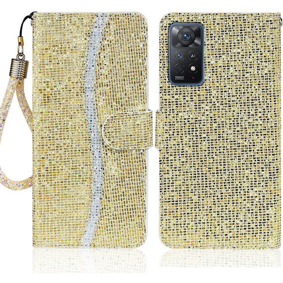 Cover-Discount Xiaomi Redmi Note 11 Pro / 12 Pro - Glitter Leder Etui gold (Xiaomi Redmi Note 12 Pro, Xiaomi Redmi Note ...