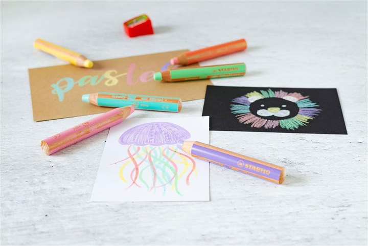 Produktbild STABILO woody 3 in 1 Buntstift mit Spitzer und Pinsel (Pastellfarben, 18 x)