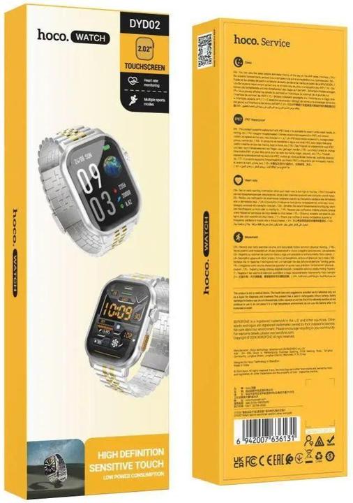 Actual product image Hoco Other Computer Accessory Smartwatch 2,02" TFT with call function DYD02 gold and silver