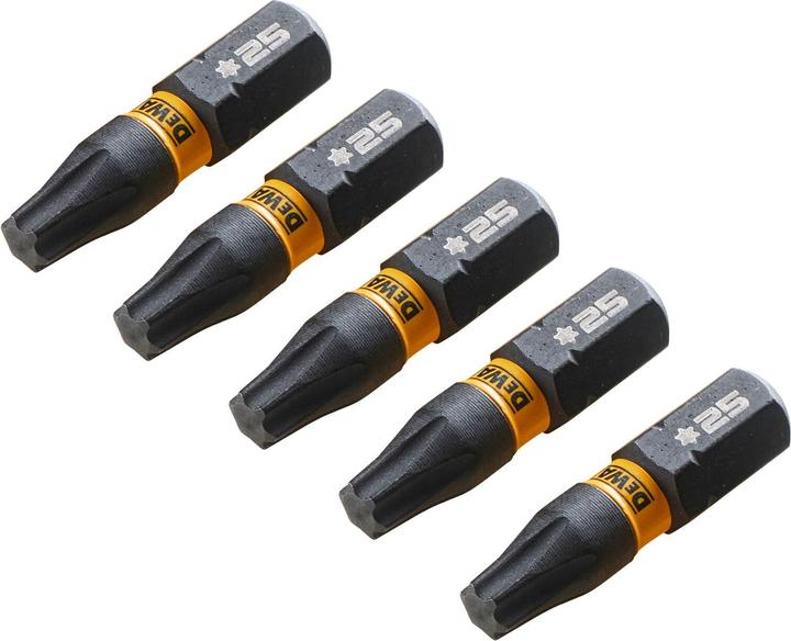 Actual product image DeWalt DT 7382 T Torsion Extreme Impact Bit screwdriver impact T25 25 mm 5 pieces (25mm)