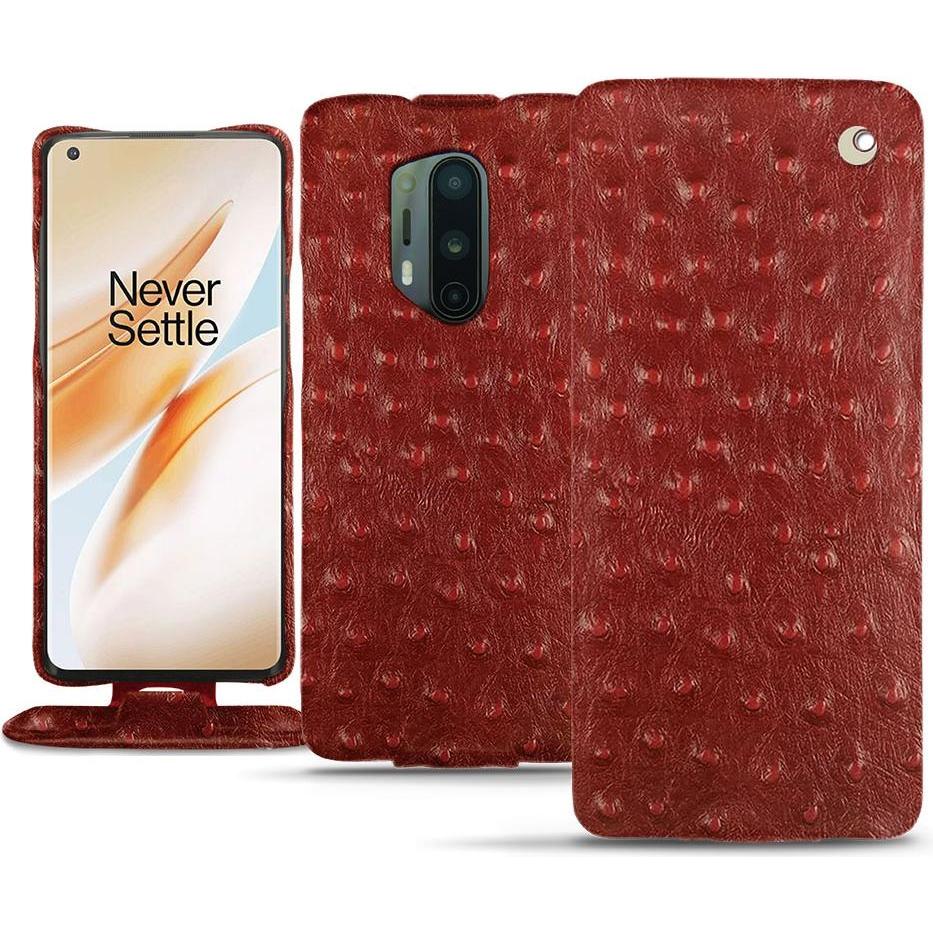 Thumbnail - Noreve Lederschutzhülle vertikal (OnePlus 8 Pro), Smartphone Hülle, Rot