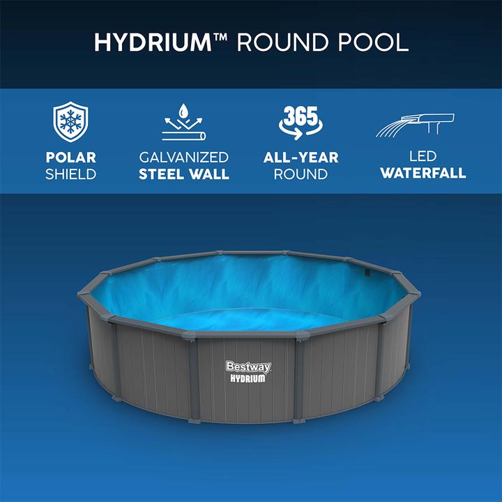 Image du produit Bestway Hydrium Kit piscine hors sol en acier 7,32 x 1,32 m (732 x 132 cm)