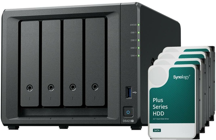 Image du produit Synology DS423+ (4 x 16 To, Synology HAT 33xx)