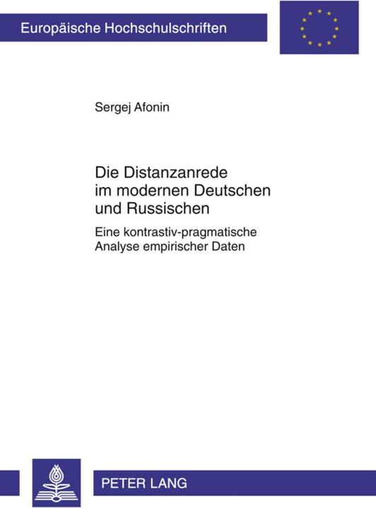 Produktbild Die Distanzanrede im modernen Deutschen und Russischen (Deutsch, Sergej Afonin, 2011)