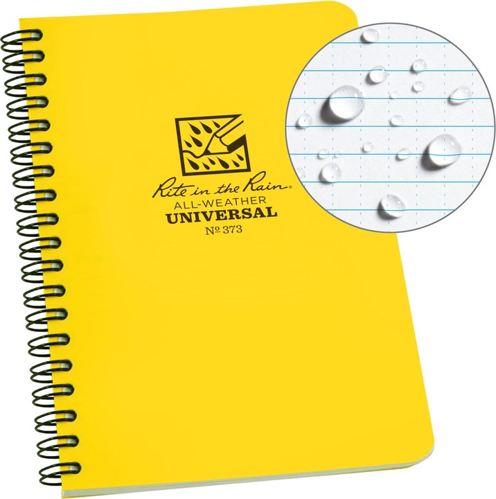 Rite in the Rain Notizbuch Side-Spiral 11,75x17,8cm Universal gelb (Harter Einband)
