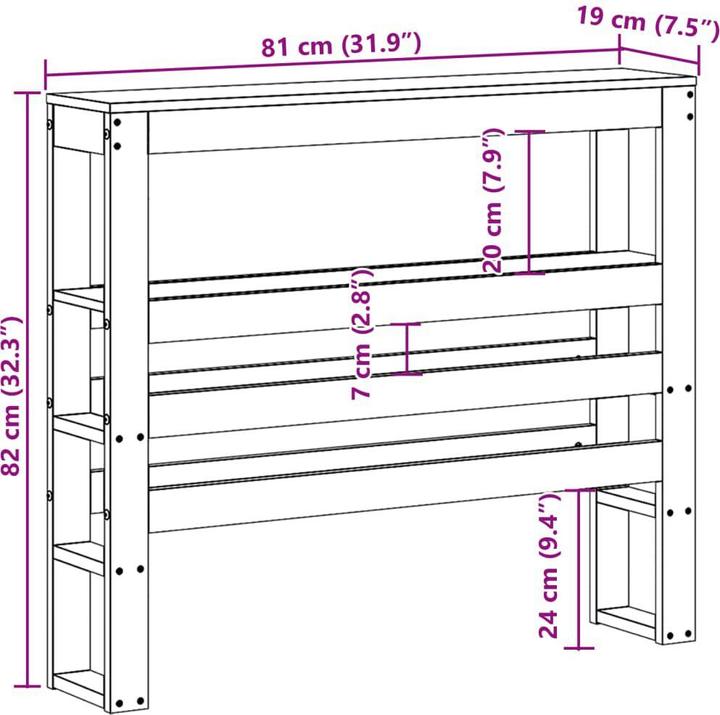 Actual product image vidaXL Kopfteil (81 x 19 x 82 cm)