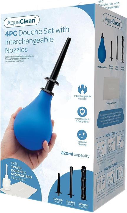 Actual product image AquaClean 4 pcs douche with interchangeable nozzle 220ml