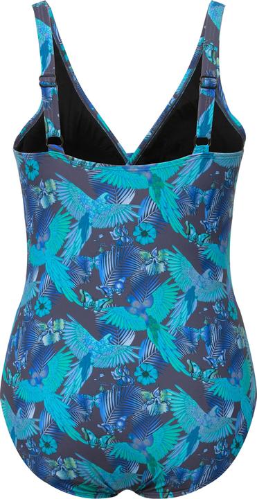 Image du produit Ulla Popken Maillot de bain à bonnets souples, matière recyclée et imprimé perroquets (42)