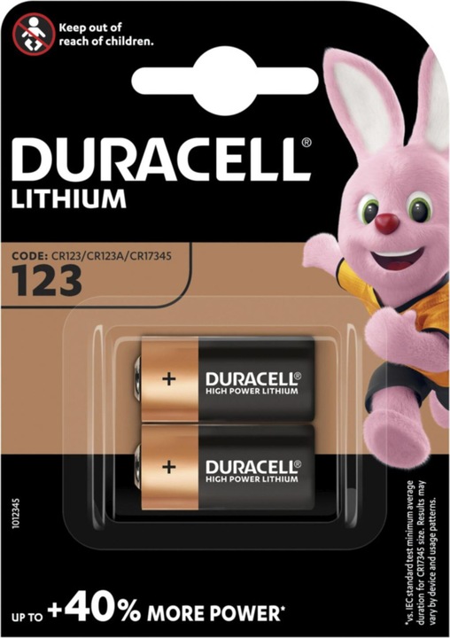 Actual product image Duracell High Power Lithium (2 pcs., CR123A, 1400 mAh)