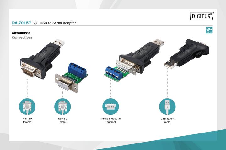 Image du produit Digitus Convertisseur USB 2.0 vers série (USB)