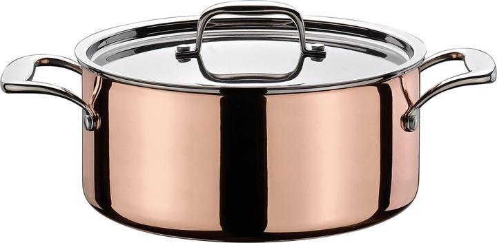 Actual product image Spring Roasting pot low with lid (Casserole + stew pot, Copper, Stainless steel, 20 x 9 cm)