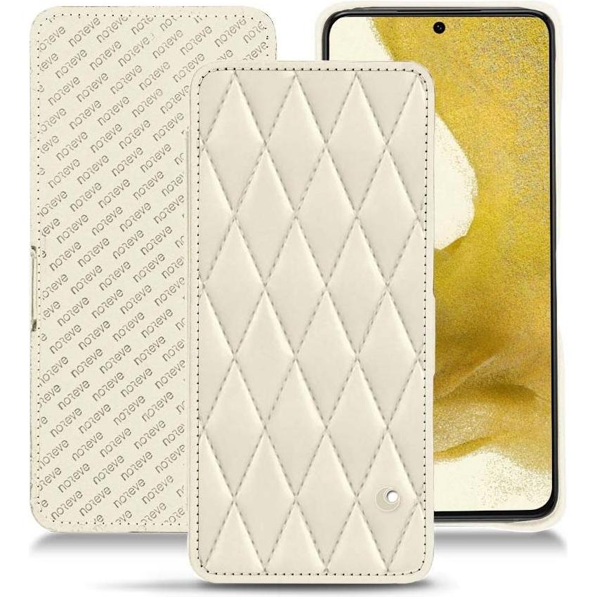 Noreve Lederschutzhülle horizontal (Samsung Galaxy S22), Smartphone Hülle, Weiss