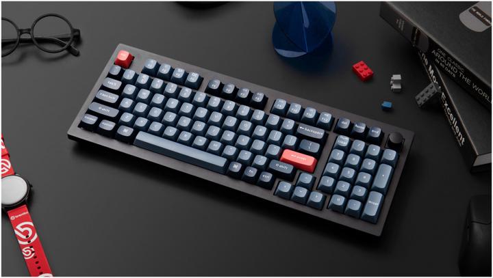 Immagine prodotto Keychron Tastiera meccanica wireless V5 Max QMK/VIA RGB con manopola rossa (nero) (US, Cablato, Senza fili)