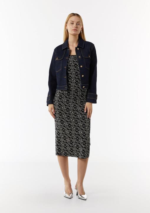 Actual product image Comma Kleid Midi-Feinstrickkleid mit grafischem Muster (36)