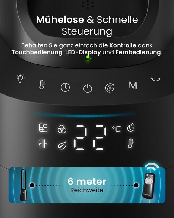 Actual product image Breeze OmniAir Turmventilator mit Luftreiniger & HEPA Filter (62 dB)