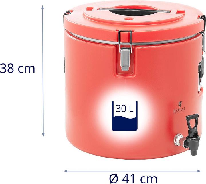 Produktbild Royal Catering Thermobehälter Edelstahl Thermobox Warmhaltebehälter Speisen Ablasshahn 30 L