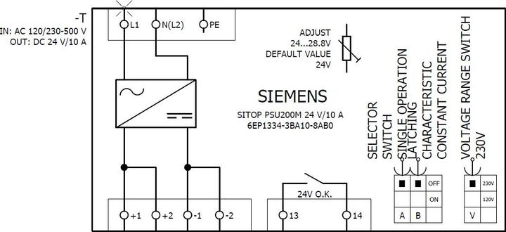 Produktbild Siemens SITOP PSU200M 120-230/230-500Vac 24V 10A