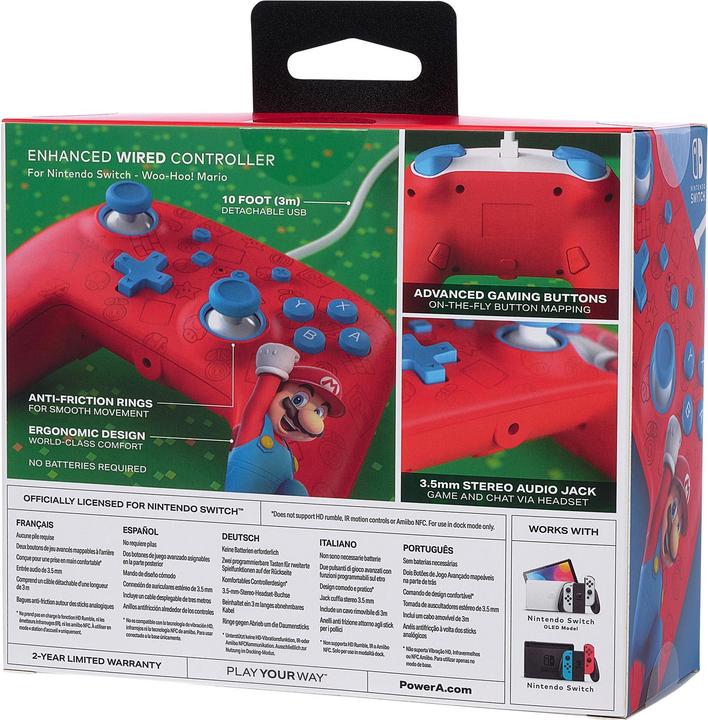 Produktbild PowerA Verbesserter kabelgebundener Controller für Nintendo Switch – Woo-hoo! Mario (Switch)