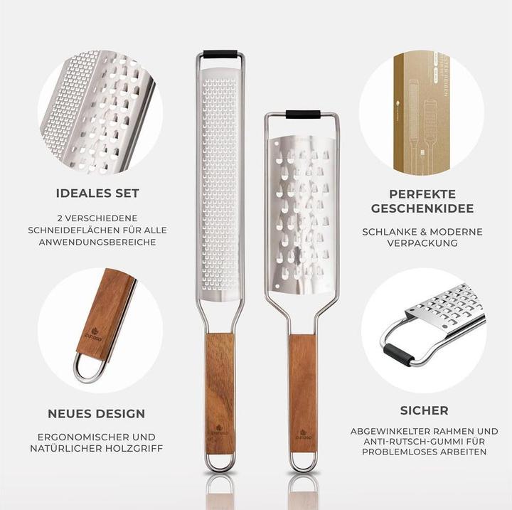 Image du produit Exitoso Küchenreibe mit Holzgriff Braun