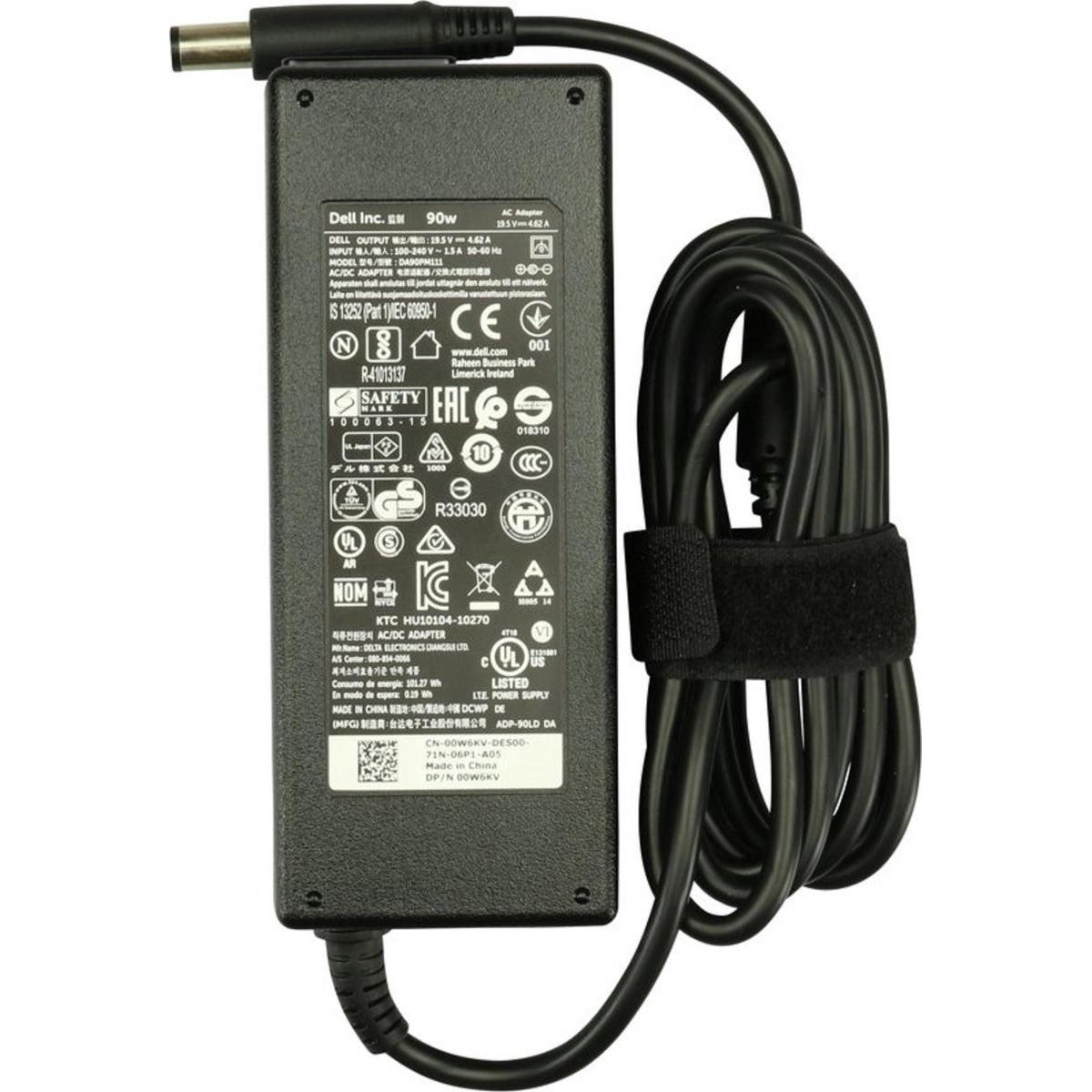 Dell YD9W8 power adapter/inverter Indoor 90 W Black (90 W), Notebook Netzteil, Schwarz