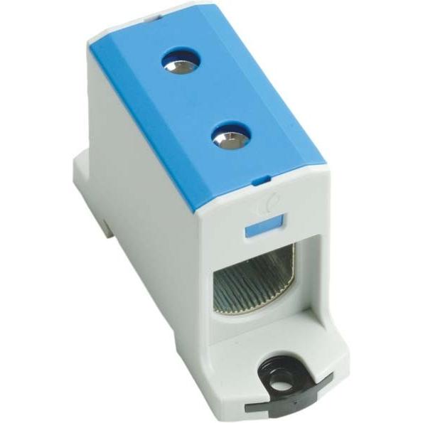 Hager HAG K150AN Anschlussklemme fÃ¼r Aluminium- + Kupferleitungen, 25-150 qmm, blau (Anschlussleiste), Elektronikzubehö...