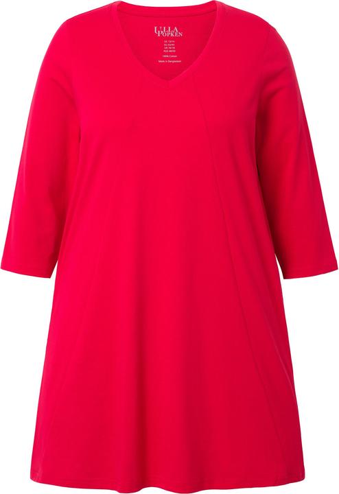 Immagine prodotto Ulla Popken Maglia dal taglio lungo e svasato con cuciture decorative, scollo a V e maniche a 3/4 (46, 48)