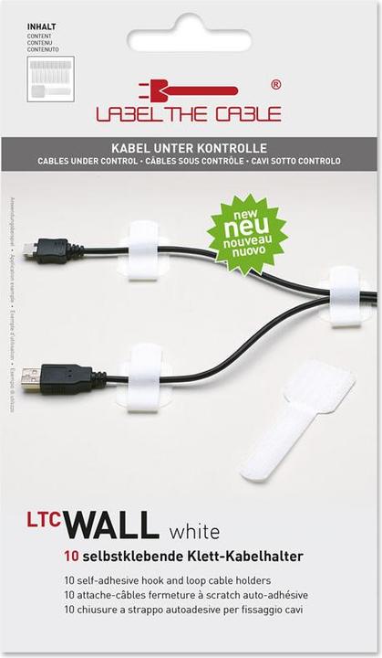 Image du produit Label-the-cable LTC Wall Velcro Cable Ties, pack of 10 (Serre-câbles velcro, 90 mm, 10 pcs)